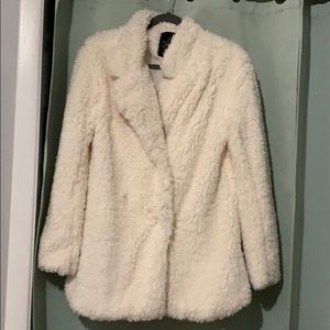 Ivory colored soft Sherpa coat size small